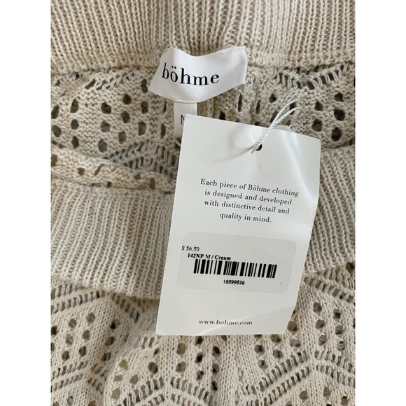 Böhme Crochet Pants Women’s Beige Full Length Boho Pants Size M NWT - Picture 7 of 7